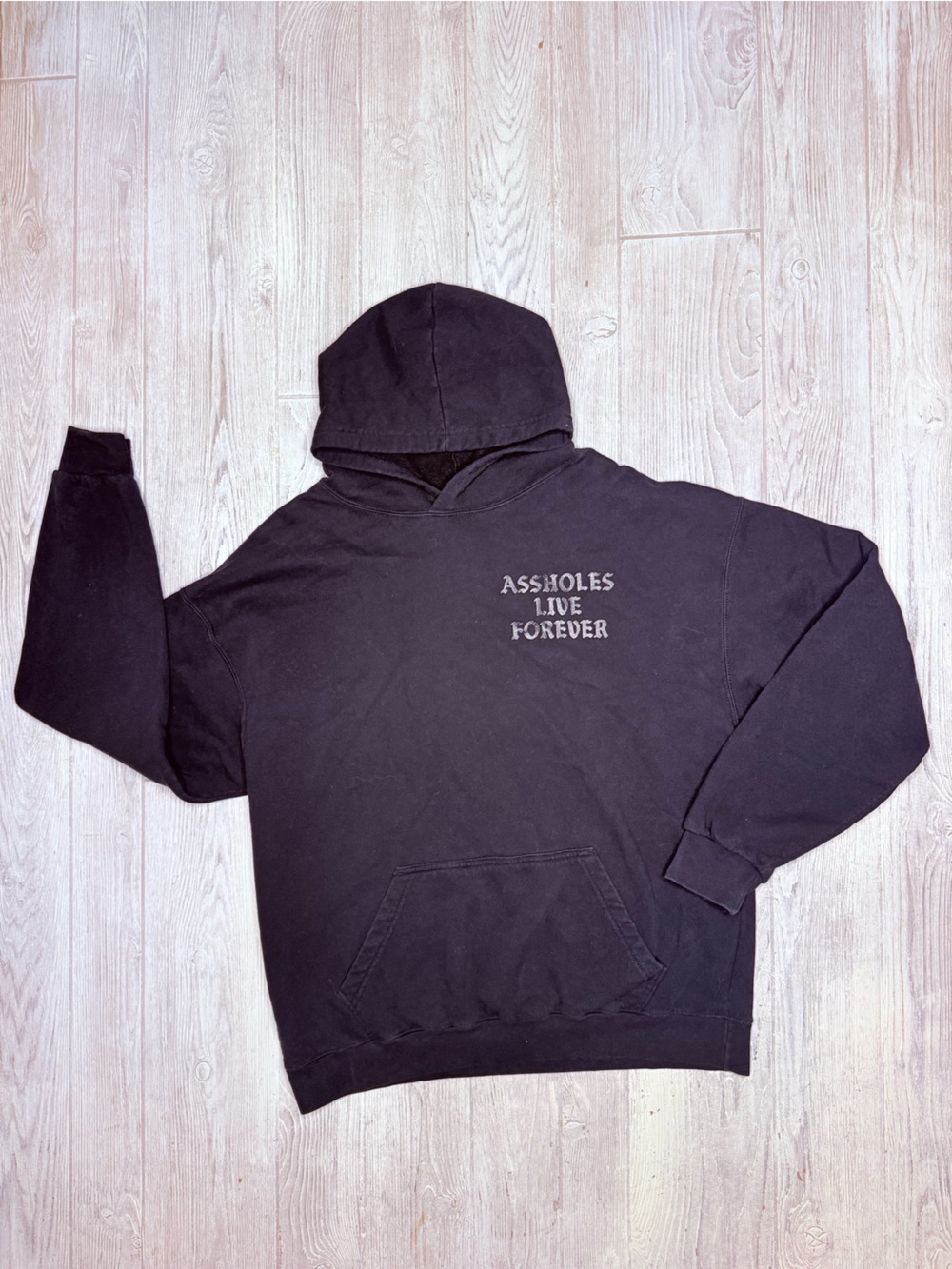 a ssholes live forever long sleeve hoodie hooded shirt black xl